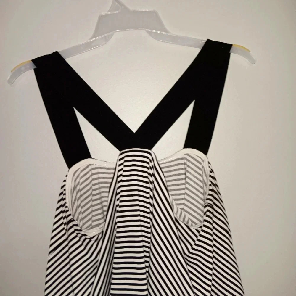 Lane Bryant women's dress size 18/20 stripped black and white ruffle tie… - Picture 6 of 7